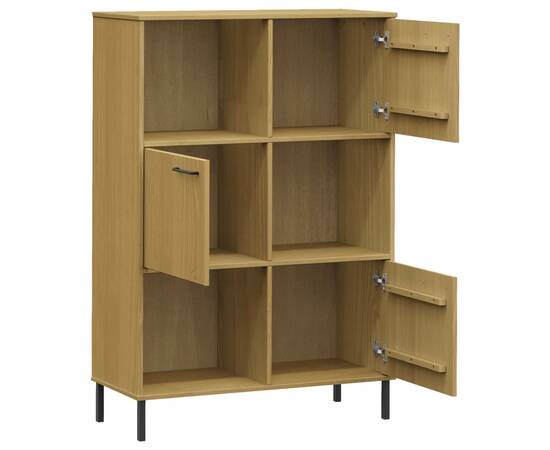 Bibliotecă cu picioare metalice oslo, maro, 90x35x128,5 cm lemn, 5 image