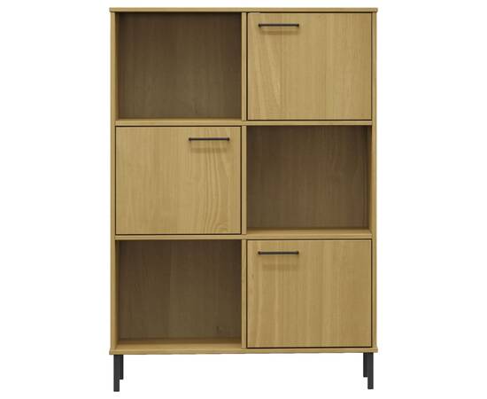 Bibliotecă cu picioare metalice oslo, maro, 90x35x128,5 cm lemn, 4 image