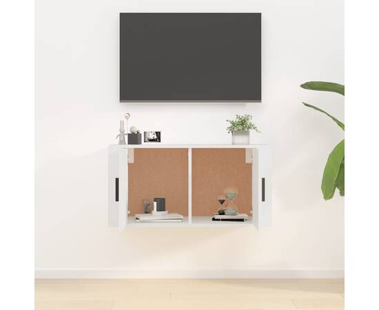 Dulap tv cu montaj pe perete, alb, 80x34,5x40 cm, 3 image
