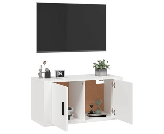 Dulap tv cu montaj pe perete, alb, 80x34,5x40 cm, 5 image