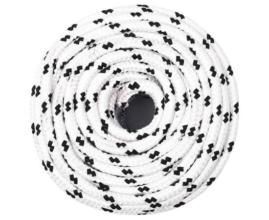 Frânghie de lucru, alb, 10 mm, 100 m, poliester, 3 image