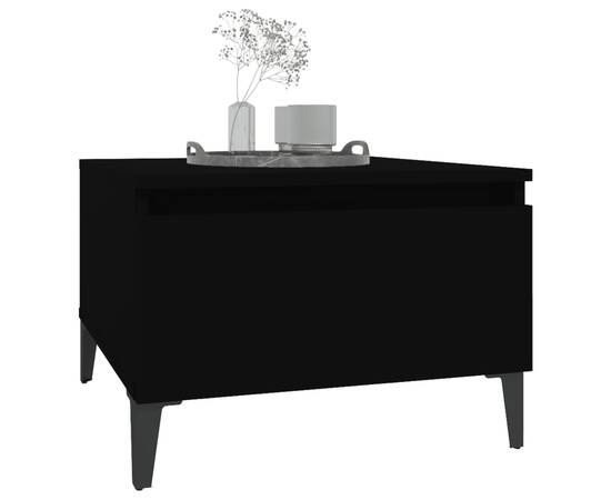 Masă laterală, negru, 50x46x35 cm, lemn compozit, 4 image