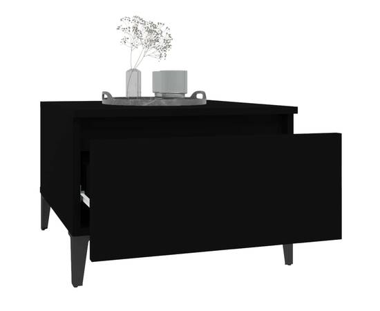 Masă laterală, negru, 50x46x35 cm, lemn compozit, 5 image
