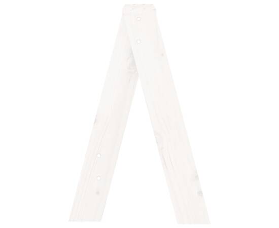 Scaune, 2 buc., alb, 40x40x60 cm, lemn masiv de pin, 7 image