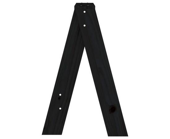 Scaune, 2 buc., negru, 40x40x60 cm, lemn masiv de pin, 7 image