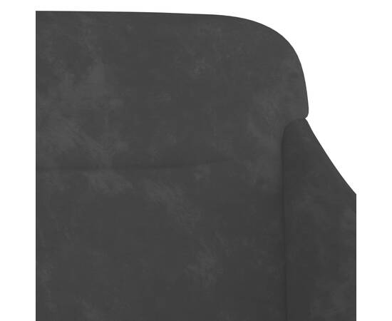 Bancă, negru, 110x76x80 cm, catifea, 6 image