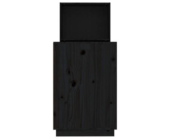 Birou, negru, 110x53x117 cm, lemn masiv de pin, 8 image