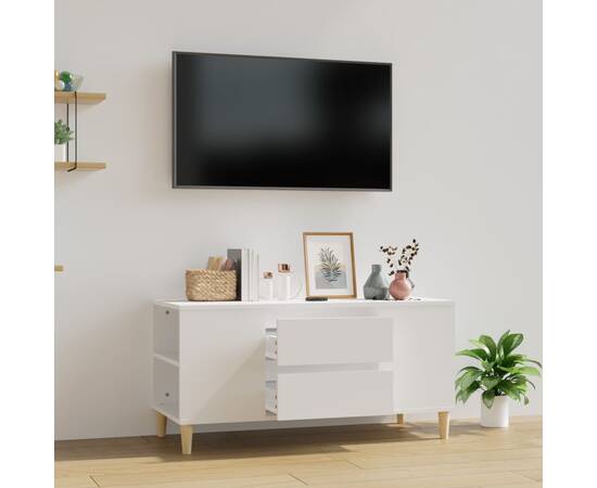 Comodă tv, alb, 102x44,5x50 cm, lemn prelucrat