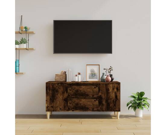 Comodă tv, stejar fumuriu, 102x44,5x50 cm, lemn prelucrat, 3 image