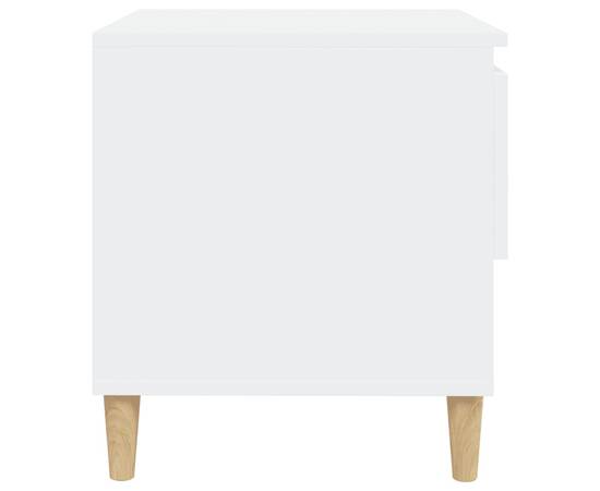 Noptieră, alb, 50x46x50 cm, lemn prelucrat, 6 image