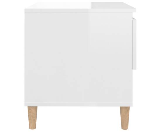 Noptiere, 2 buc., alb extralucios, 50x46x50 cm, lemn prelucrat, 6 image