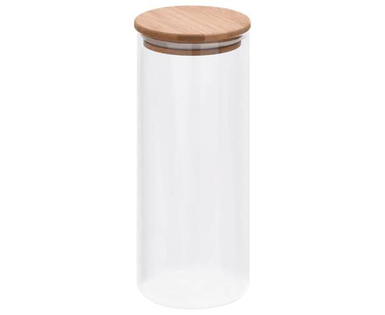 Borcane din sticlă depozitare, capac de bambus, 6 buc., 1000 ml, 2 image