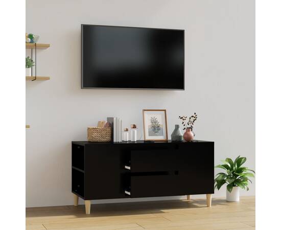 Comodă tv, negru, 102x44,5x50 cm, lemn prelucrat