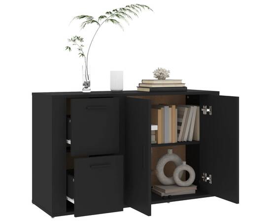 Servantă, negru, 100x33x59,5 cm, lemn compozit, 5 image