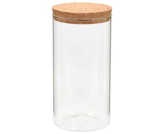 Borcane din sticlă depozitare, capac de plută, 6 buc., 1400 ml, 3 image