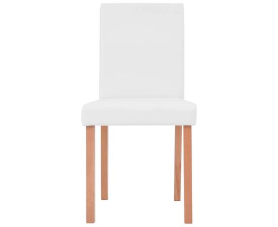 Masă și scaune 7 piese, piele artificială, stejar, crem, 7 image