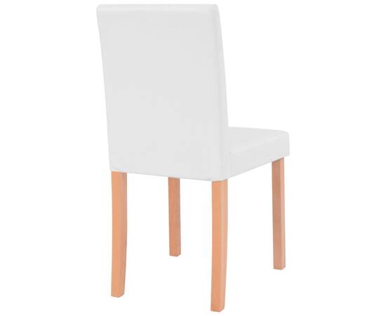 Masă și scaune 7 piese, piele artificială, stejar, crem, 9 image