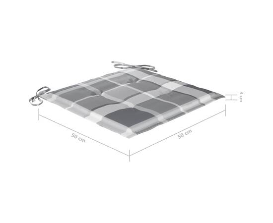 Scaune de masă de exterior cu perne, 3 buc., lemn masiv acacia, 11 image