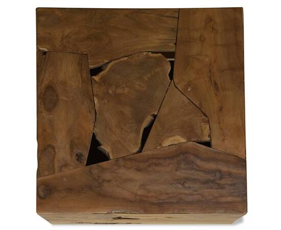 Măsuță de cafea, 50 x 50 x 35 cm, lemn de tec natural, maro, 4 image