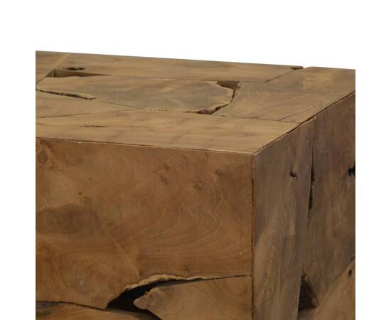 Măsuță de cafea, 50 x 50 x 35 cm, lemn de tec natural, maro, 5 image