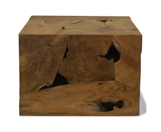 Măsuță de cafea, 50 x 50 x 35 cm, lemn de tec natural, maro, 3 image