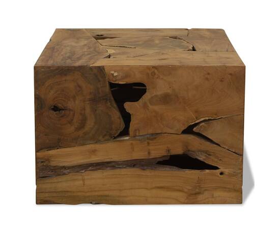 Măsuță de cafea, 50 x 50 x 35 cm, lemn de tec natural, maro, 2 image