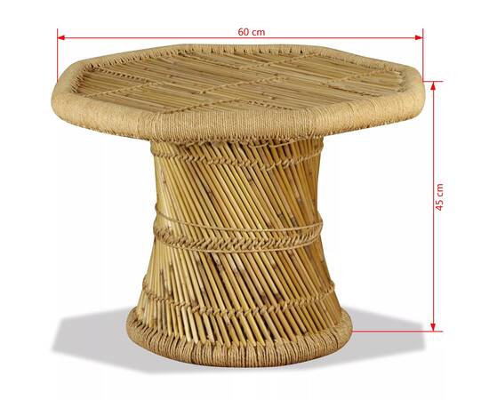 Măsuță de cafea bambus octogonal 60x60x45 cm, 9 image