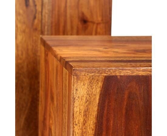 Set masă de cafea, 2 piese, lemn masiv de sheesham, 40x40x40 cm, 5 image