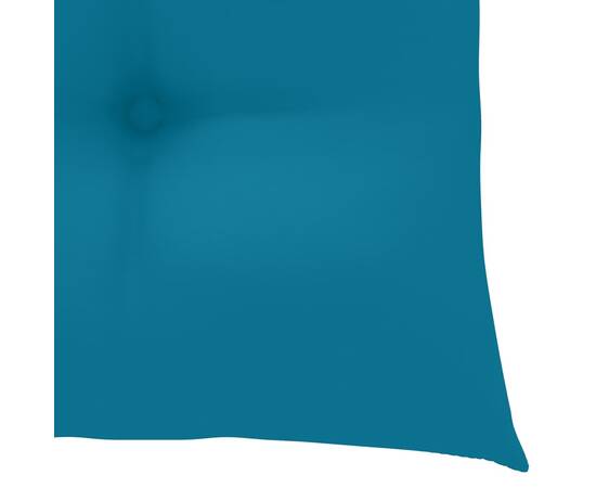 Scaune batavia, perne albastru deschis, 2 buc., lemn masiv tec, 11 image