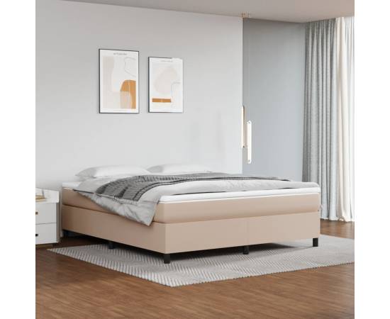 Cadru de pat box spring, cappuccino, 180x200cm, piele ecologică