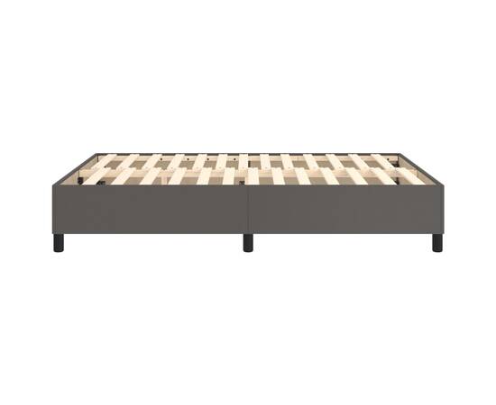 Cadru de pat box spring, gri, 140x190 cm, piele ecologică, 6 image