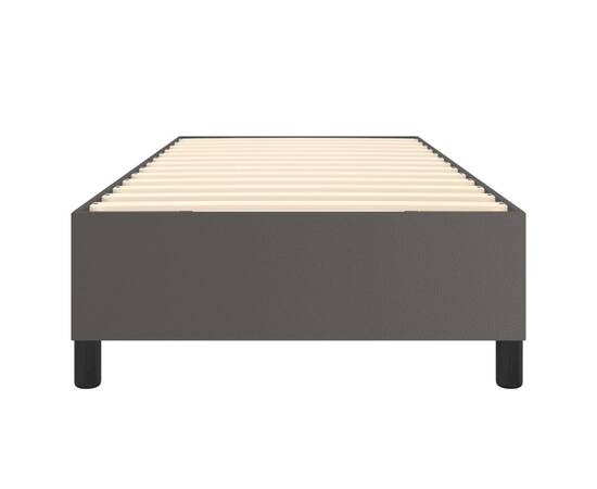 Cadru de pat box spring, gri, 90x190 cm, piele ecologică, 5 image