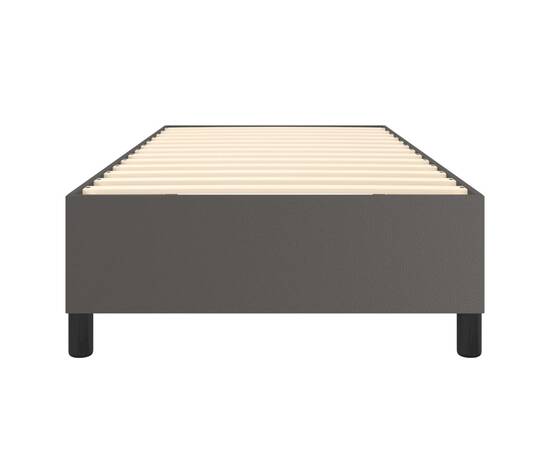 Cadru de pat box spring, gri, 90x200 cm, piele ecologică, 5 image
