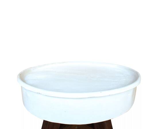 Măsuță de cafea, alb, 60 x 45 cm, lemn masiv reciclat, 4 image