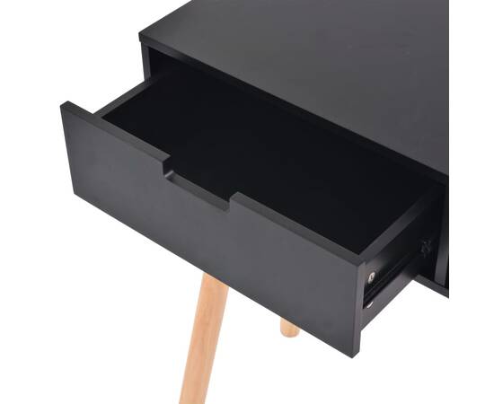 Masă consolă, lemn masiv de pin 80x30x72 cm, negru, 5 image