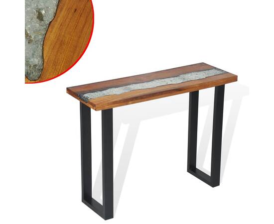 Masă consolă lemn de tec 100 x 35 x 75 cm, 3 image