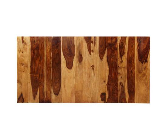 Masă de bucătărie, lemn masiv de sheesham și oțel, 180 cm, 7 image