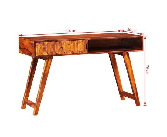 Masă de scris din lemn masiv de sheesham 118 x 50 x 76 cm, 11 image