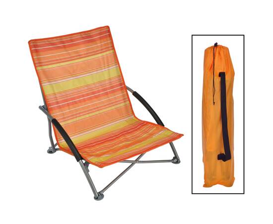 Hi scaun de plajă pliant, portocaliu, 65 x 55 x 25/65 cm, 2 image