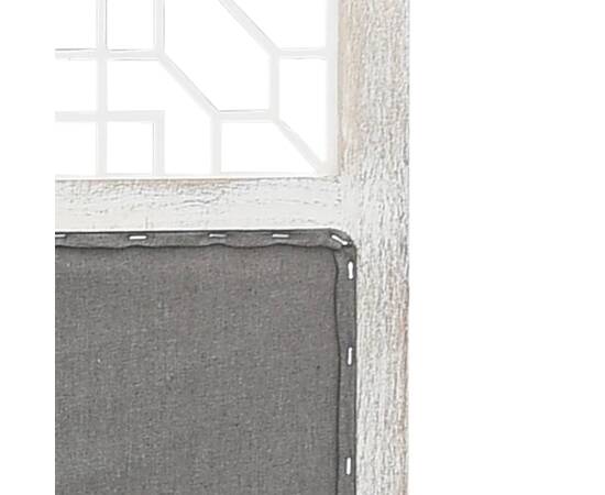 Paravan de cameră cu 6 panouri, gri, 210x165 cm, textil, 6 image