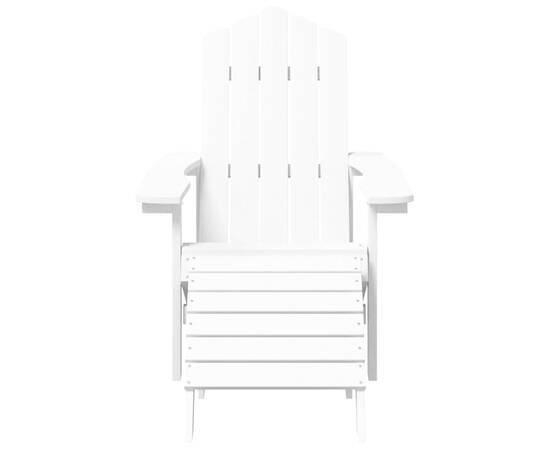 Scaun de grădină adirondack cu masă și taburet, alb, hdpe, 5 image