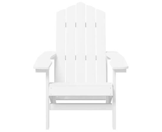 Scaun de grădină adirondack cu masă, alb, hdpe, 5 image