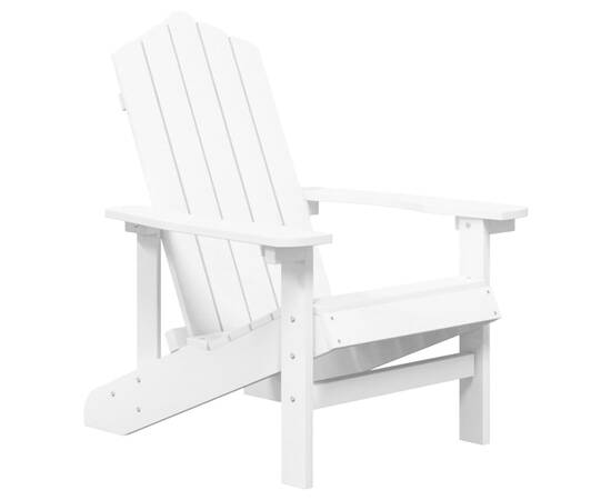 Scaun de grădină adirondack cu masă, alb, hdpe, 3 image