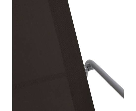 Scaun balansoar de grădină, negru, 95x54x85 cm, textilenă, 5 image