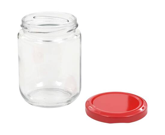 Borcane din sticlă pentru gem, capac roșu, 48 buc., 230 ml, 5 image