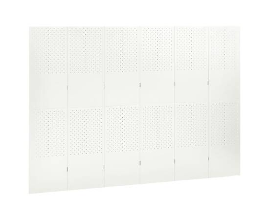 Paravane de cameră cu 6 panouri,2 buc.,alb, 240x180 cm, oțel, 3 image