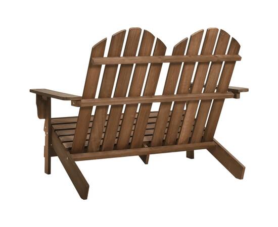 Scaun de grădină adirondack cu 2 locuri, maro, lemn de brad, 4 image