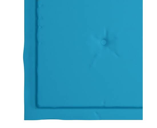 Scaune de masă cu perne albastre, 2 buc., lemn masiv tec, 10 image
