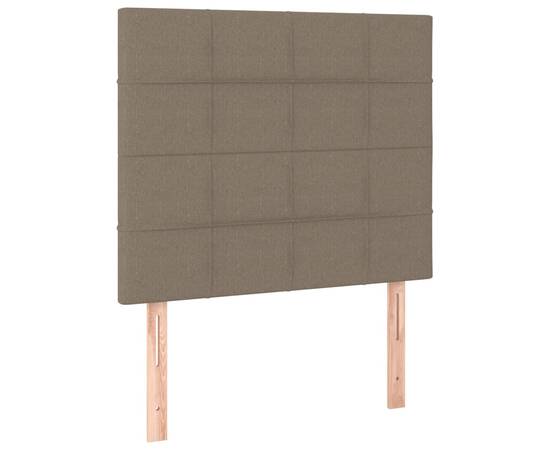 Pat box spring cu saltea, gri taupe, 90x190 cm, textil, 6 image