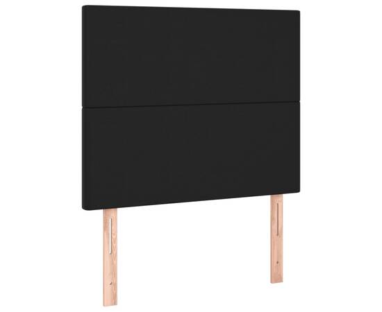 Pat box spring cu saltea, negru, 100x200 cm, piele ecologică, 6 image